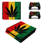 Weed Vinyl For PS4 Slim Sticker For Sony Playstation 4 Slim Console+2 controller Skin Sticker For PS4 S Skin ZY-0002