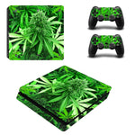 Weed Vinyl For PS4 Slim Sticker For Sony Playstation 4 Slim Console+2 controller Skin Sticker For PS4 S Skin ZY-0002