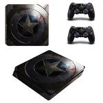 Avengers Captain America PS4 Slim Skin Sticker For PlayStation 4 Console and 2 Controllers PS4 Slim Skins Sticker Decal Vinyl