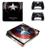 Avengers Captain America PS4 Slim Skin Sticker For PlayStation 4 Console and 2 Controllers PS4 Slim Skins Sticker Decal Vinyl