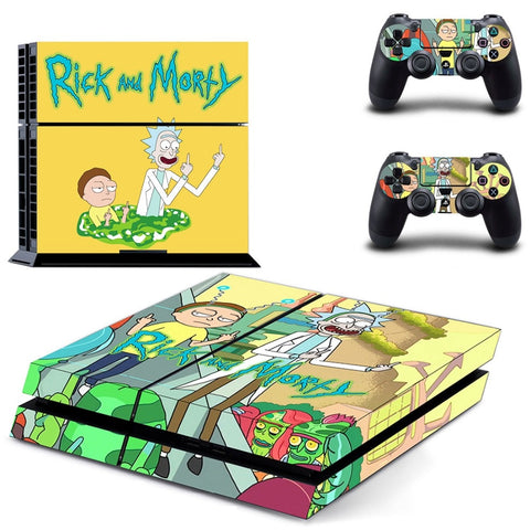 Rick and Morty PS4 Skin Sticker Decal for PlayStation 4 Console and 2 controller skins PS4 Stickers Vinyl Accessory